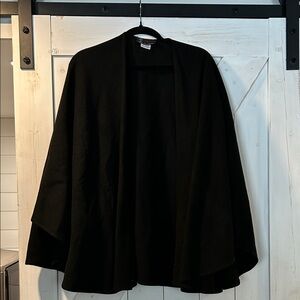 Molina Cashmere Wool Cape Black One Size Quiet Luxury Made in Ireland